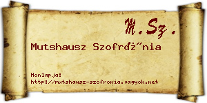 Mutshausz Szofrónia névjegykártya